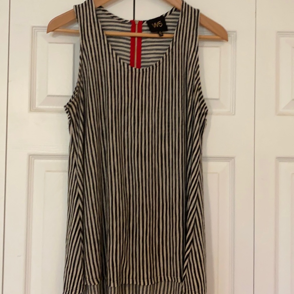 A-line striped hi-lo tank